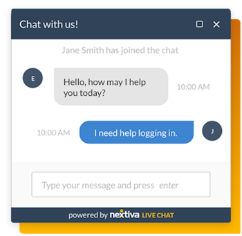 Live chat support on business website